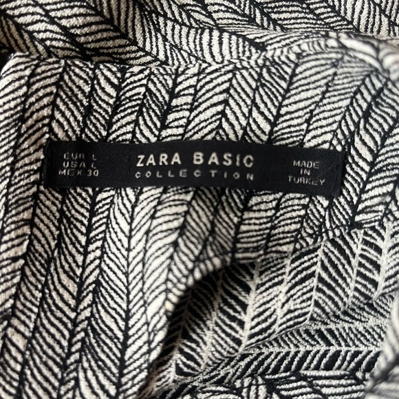 EUC Zara Basic collection neutrals pattern short sleeve mini dress - Picture 5 of 9